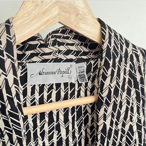 Vintage Adrianna Papell Geometric Black and Cream Top